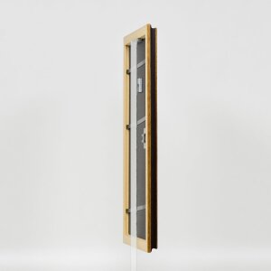 Efecto marco de madera perfil 21 marrón nuez 62x93 cm cristal de museo