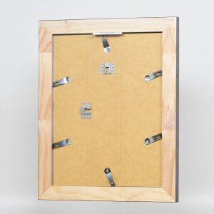 Efecto marco de madera maciza perfil 28 plata 62x93 cm cristal museo