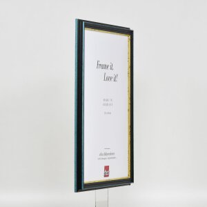Efecto marco de madera perfil 21 azul 70x70 cm cristal de museo