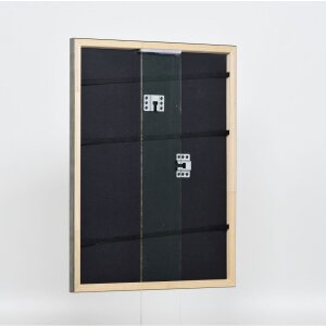 Efecto marco de madera perfil 2070 vidrio museo 70x70 cm plata