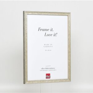 Efecto marco de madera perfil 2070 vidrio museo 70x70 cm plata