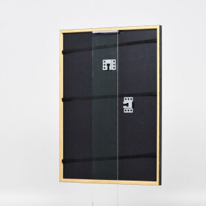 Efecto marco de madera perfil 23 nuez marrón 9x13 cm cristal de museo