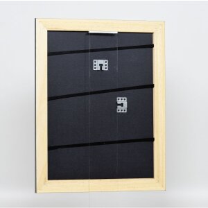 Efecto marco de madera maciza perfil 30 negro 9x13 cm cristal de museo