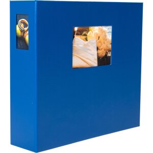 HNFD Álbum de fotos LONA 34,5x33 cm azul 1000 fotos 10x15 cm 168 páginas blancas