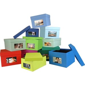 HNFD XL Photo Box Kandra 700 fotos 13x18 cm acero azul