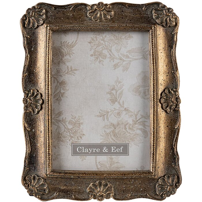 Clayre & Eef 2F0827 Marco 10x15 cm Plástico Dorado Rectangular