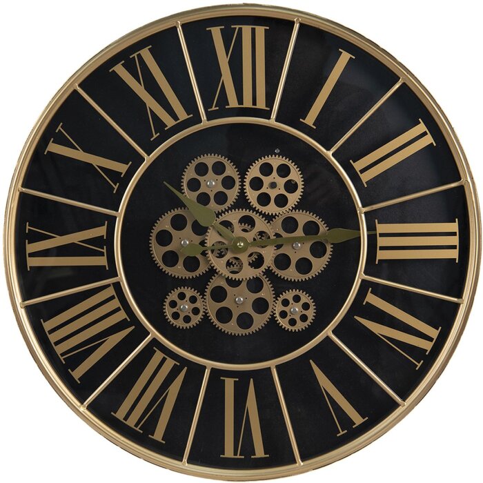 Reloj de pared negro Ø 60x8 cm 5KL0209