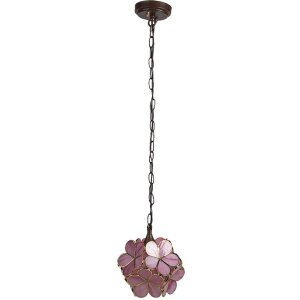 Lámpara Colgante Tiffany rosa Ø 25x90 cm E14-máx 1x40W 5LL-6093