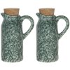 Vinagrera y aceitera (set de 2) verde 8x6x14 cm 6CE1239
