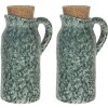 Vinagrera y aceitera (set de 2) verde 8x6x14 cm 6CE1239