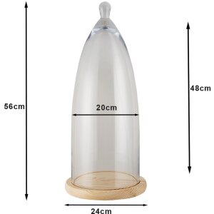 Campana de cristal transparente Ø 24x56 cm 6GL3005