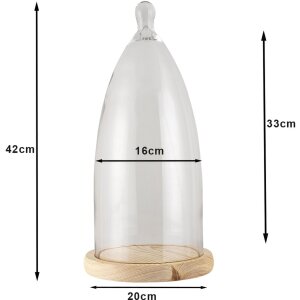 Campana de vidrio transparente Ø 19x41 cm 6GL3006