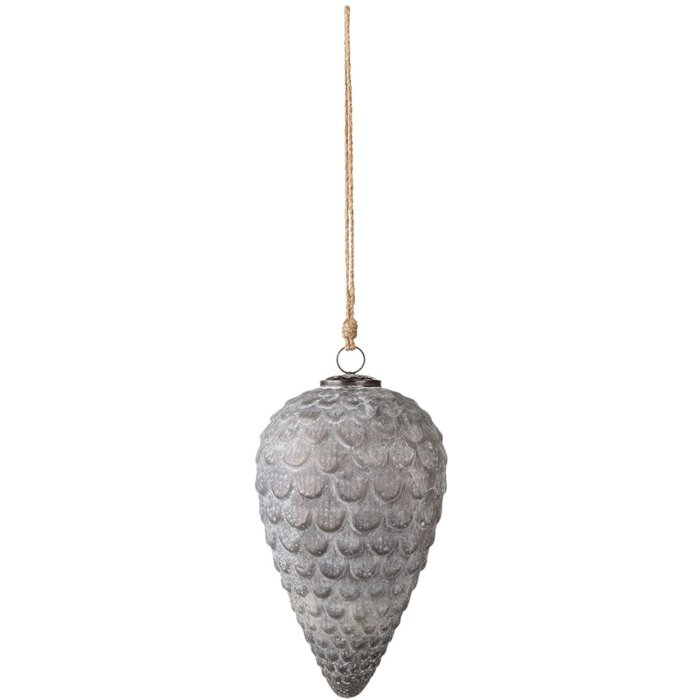 Bola de árbol de Navidad gris Ø 15x25 cm 6GL3095