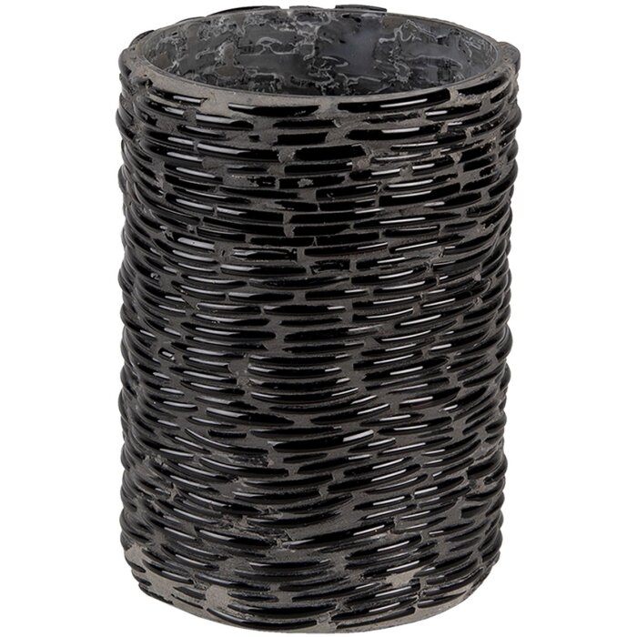 Portacandelitas - Portavelas negro Ø 10x15 cm 6GL3150