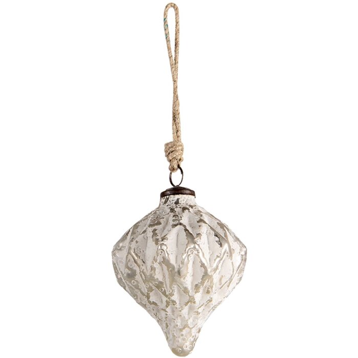 Bola de árbol de Navidad blanca Ø 12x15 cm 6GL3155