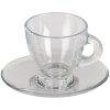 Taza de café con platillo transparente 8x6x6 - 11x10x2 cm - 85 ml 6GL3418
