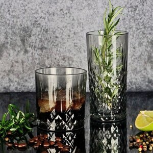Vaso de cristal gris Ø 7x15 cm - 300 ml 6GL3470