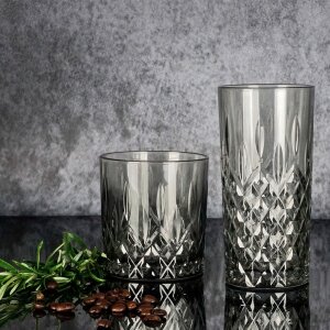 Vaso de cristal gris Ø 7x15 cm - 300 ml 6GL3470