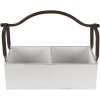 Clayre & Eef 6H1914W Caja de almacenaje 41x19x29 cm Madera blanca Metal