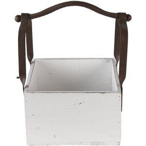 Cesta de madera blanca 24x19x28 cm 6H1915W