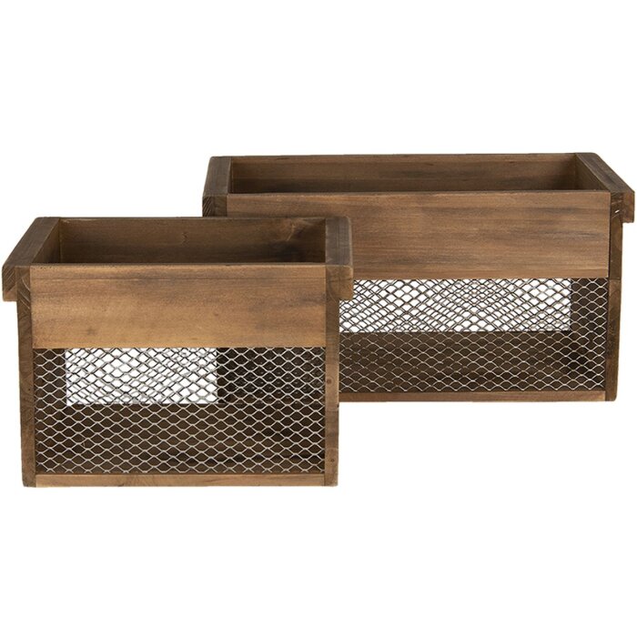 Caja de madera marrón 32x19x16 - 23x16x15 cm 6H1996