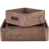 Bandeja decorativa (juego de 3) marrón 24x24x6 - 20x20x6 - 16x16x6 cm 6H2006