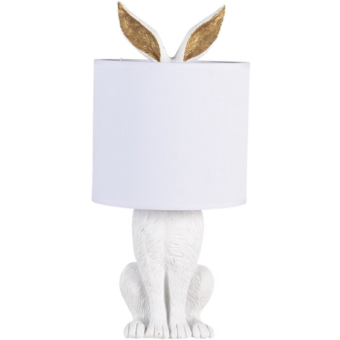 Clayre & Eef 6LMC0013W Sobremesa Conejo Ø 20x45 cm Plástico Blanco