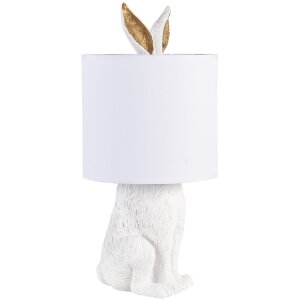 Clayre & Eef 6LMC0013W Sobremesa Conejo Ø 20x45 cm Plástico Blanco