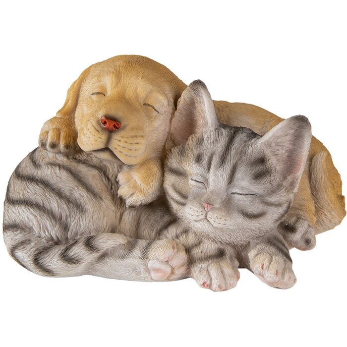 Decoración Perro y Gato multicolor 20x15x11 cm 6PR3336