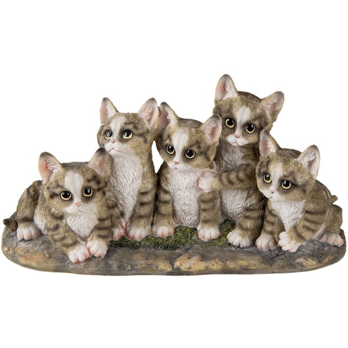 Decoración gatos gris 32x13x16 cm 6PR3338