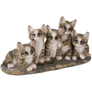 Decoración gatos gris 32x13x16 cm 6PR3338