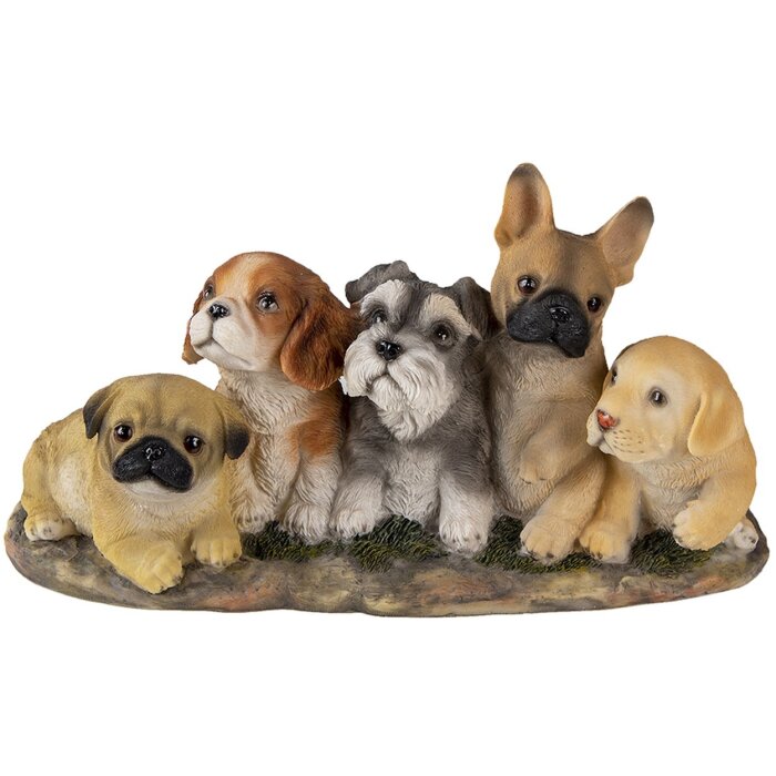 Decoración Perros multicolor 33x12x17 cm 6PR3341