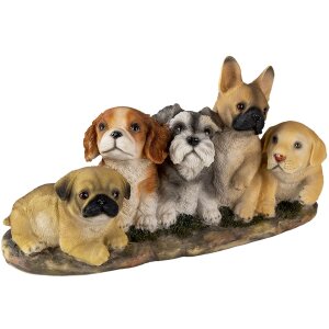 Decoración Perros multicolor 33x12x17 cm 6PR3341