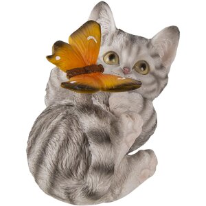 Decoración gato gris 14x8x11 cm 6PR3356