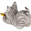 Decoración gato gris 19x8x10 cm 6PR3357