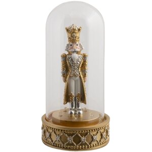 Campana de cristal con cascanueces dorado Ø 12x24...