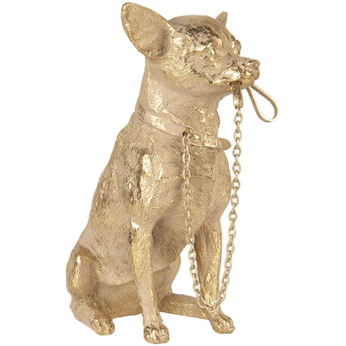 Decoración perro oro 13x9x18 cm 6PR3429