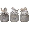 Decoración pájaro LED gris 7x6x10 cm 6PR3468