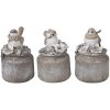 Decoración pájaro LED gris 7x6x10 cm 6PR3468