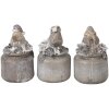 Decoración pájaro LED gris 7x6x10 cm 6PR3468
