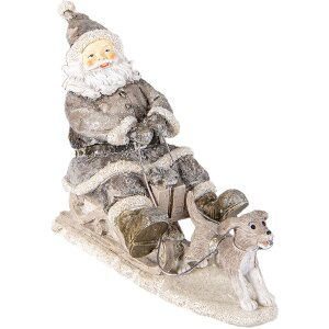 Decoración Papá Noel en trineo gris 24x8x16...