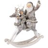 Decoración Papá Noel en caballo balancín gris 20x7x22 cm 6PR3475