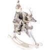 Decoración Papá Noel en caballo balancín gris 20x7x22 cm 6PR3475