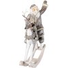 Decoración Papá Noel en caballo balancín gris 20x7x22 cm 6PR3475