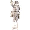 Decoración Papá Noel en caballo balancín gris 20x7x22 cm 6PR3475