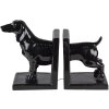 Clayre & Eef 6PR4623 Sujetalibros Juego de 2 Perro 25x9x15 cm Plástico Negro