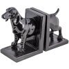 Clayre & Eef 6PR4623 Sujetalibros Juego de 2 Perro 25x9x15 cm Plástico Negro