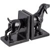 Clayre & Eef 6PR4623 Sujetalibros Juego de 2 Perro 25x9x15 cm Plástico Negro