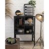 Clayre & Eef 6PR4623 Sujetalibros Juego de 2 Perro 25x9x15 cm Plástico Negro