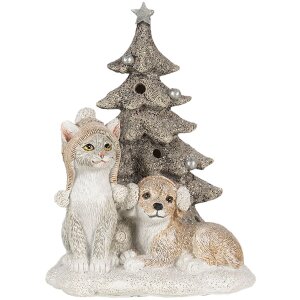Decoración Perro y Gato multicolor 11x9x15 cm LED...